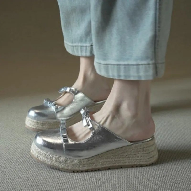 Metallic Mary Jane Mules for W - Espadrille Slip On reseña y precio