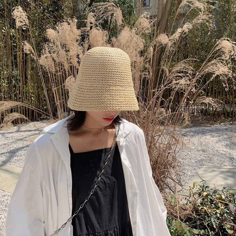 Hot Women's Fashion Summer Cap - Bucket Hat Straw reseña y precio