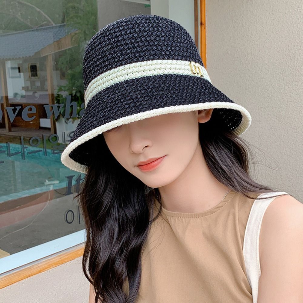 Elegant Bow Fisherman Hat Fold - Bucket Hat Straw reseña y precio