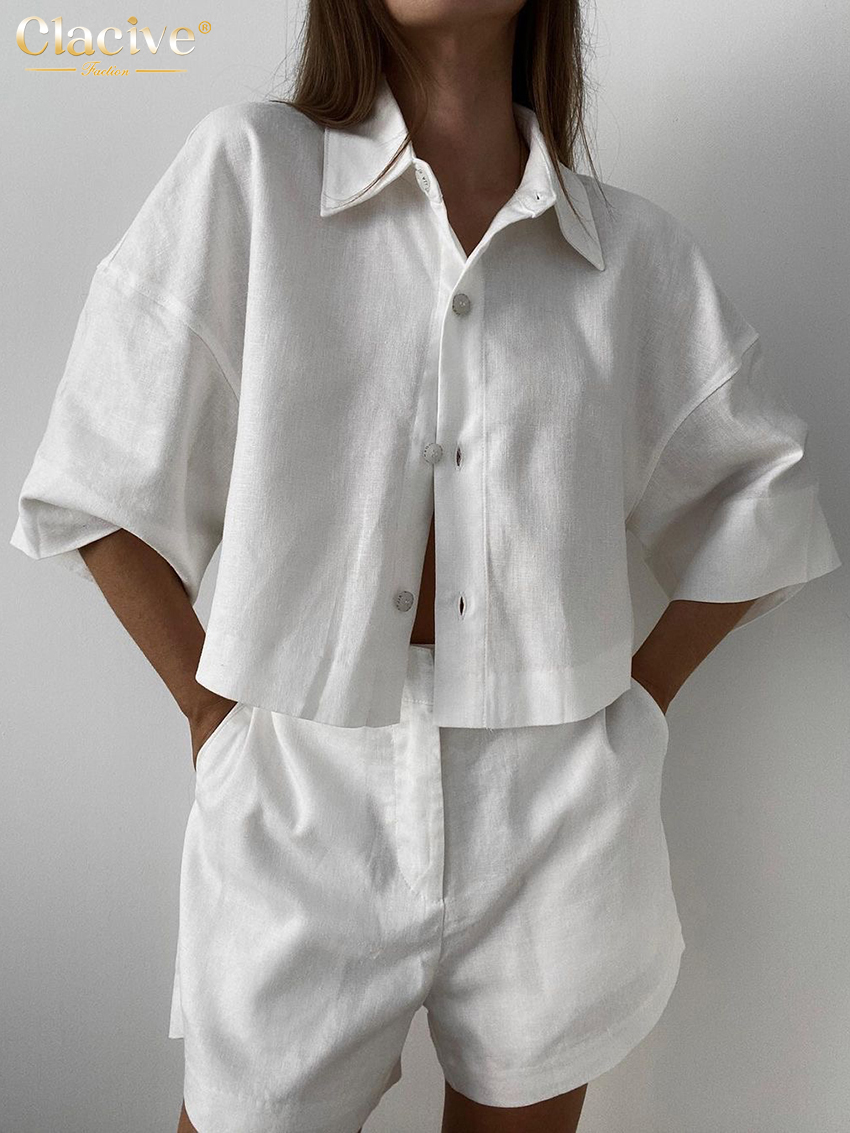 Clacive Summer Slim White Line - Linen Shirt Breathable reseña y precio
