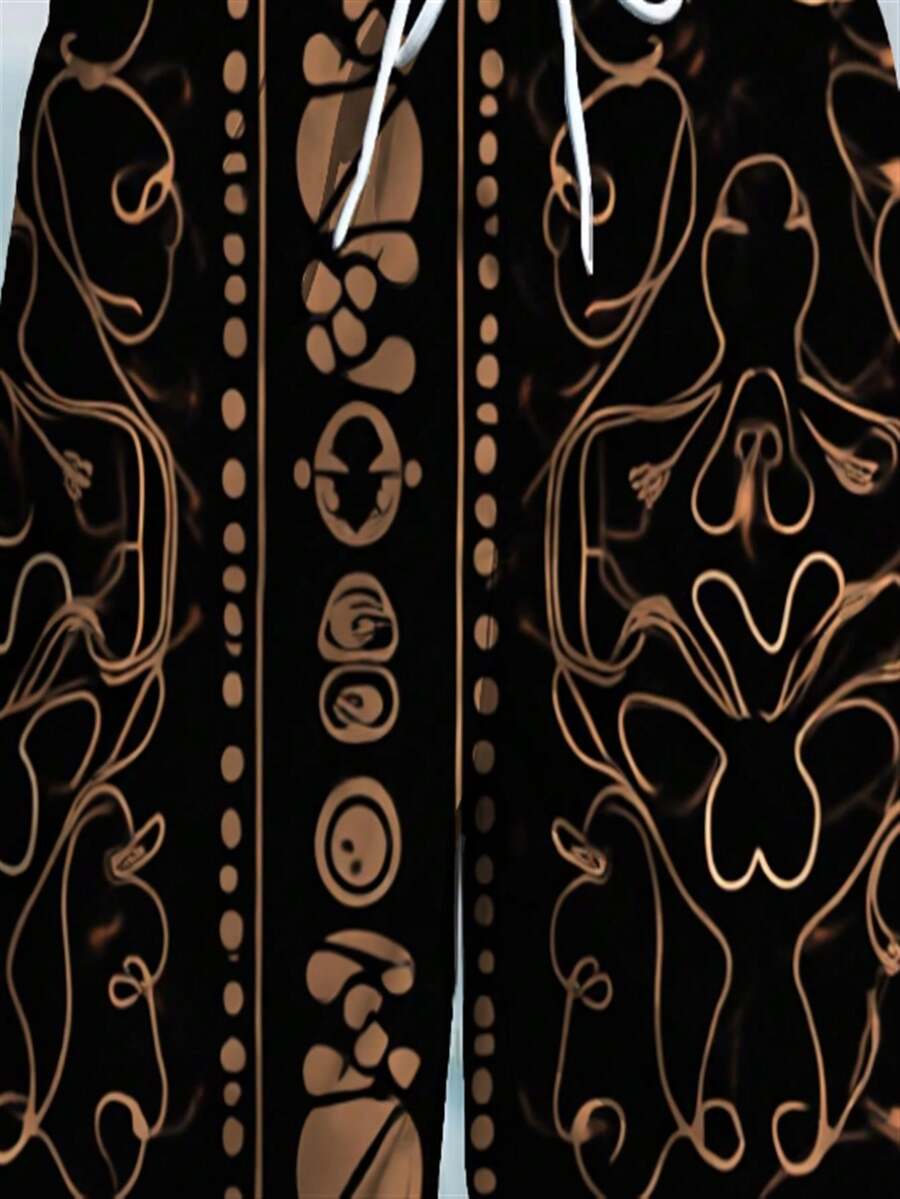 Mens Abstract Geometric Print  - Swim Trunk Quick Dry reseña y precio