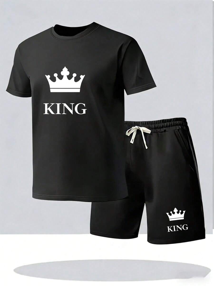 2-Piece Mens Summer Lounge Set - Tee Graphic Print reseña y precio