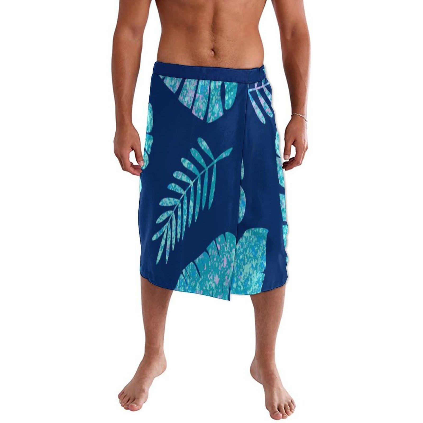 Blue Floral Polynesian Beach W - Sarong Men Wrap reseña y precio