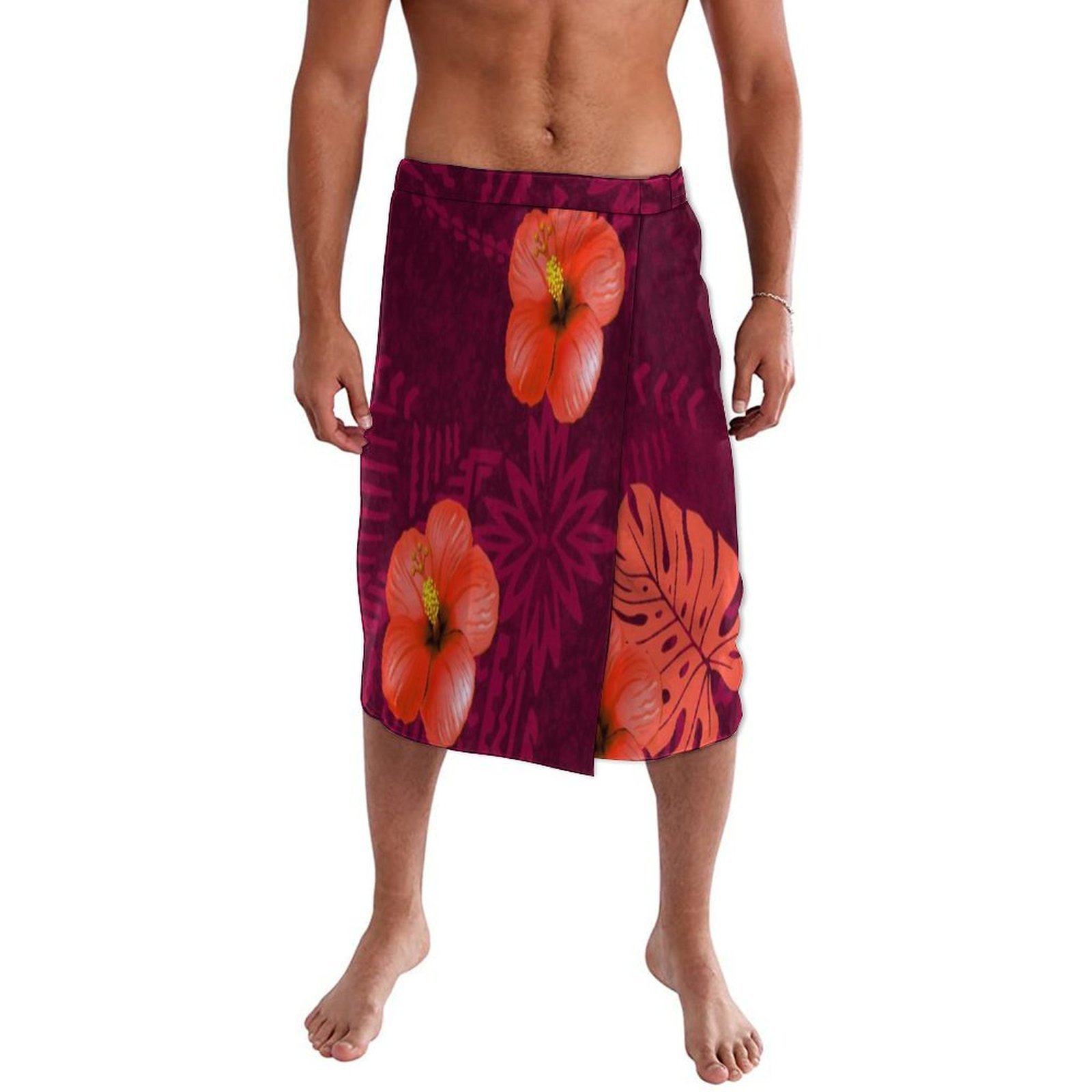Blue Floral Polynesian Beach W - Sarong Men Wrap reseña y precio