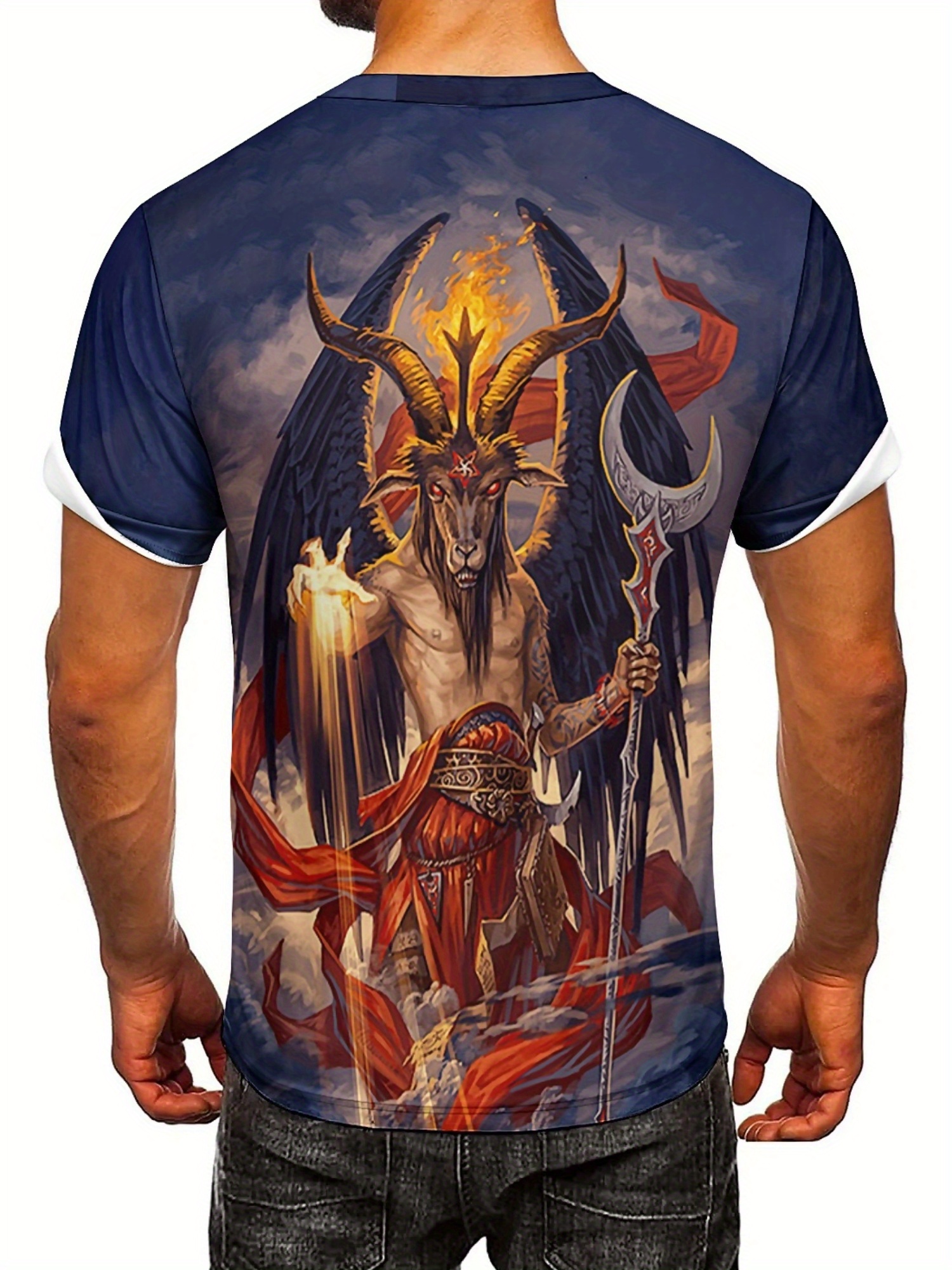 Men's 3D Demon Print T-Shirt | - Tee Graphic Print reseña y precio