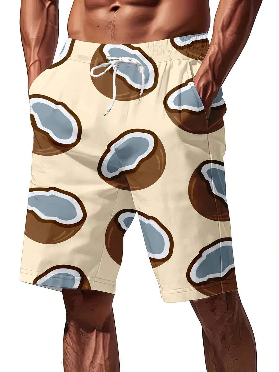 Mens Coconut Print Swim Trunks - Swim Trunk Quick Dry reseña y precio