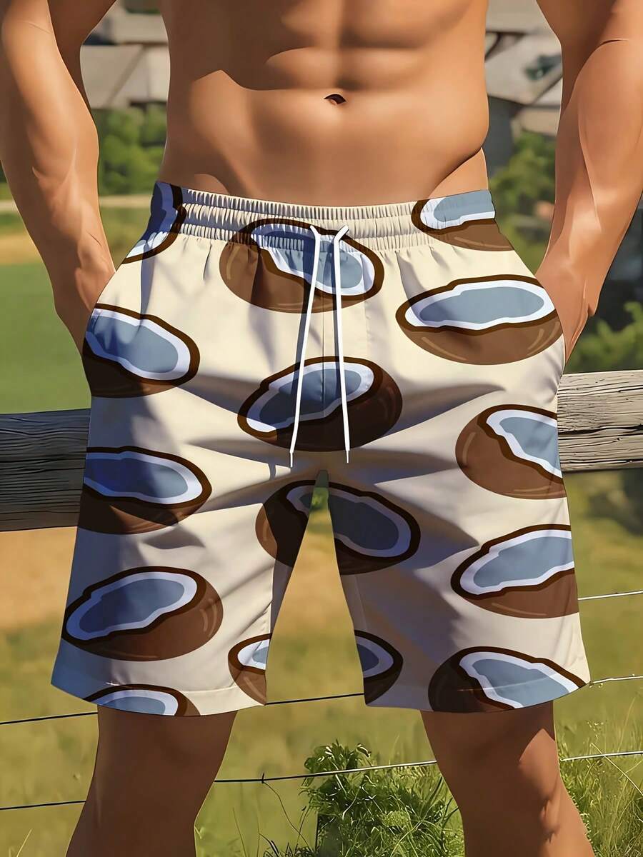 Mens Coconut Print Swim Trunks - Swim Trunk Quick Dry reseña y precio