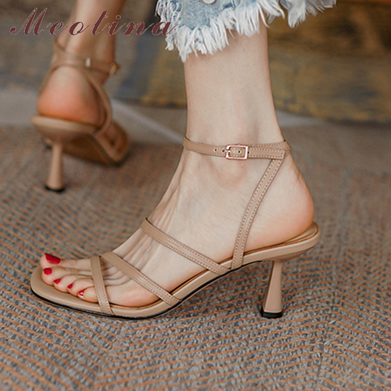 Meotina Sandals Women Shoes Sq - Casual Sandal Leather reseña y precio