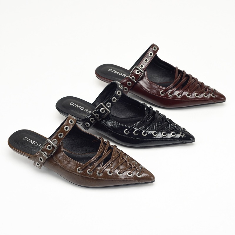 Pointed Toe Lace Up Women Slip - Casual Sandal Leather reseña y precio