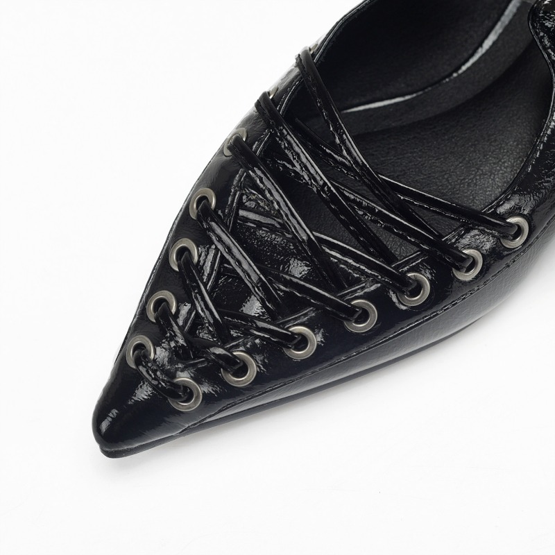 Pointed Toe Lace Up Women Slip - Casual Sandal Leather reseña y precio